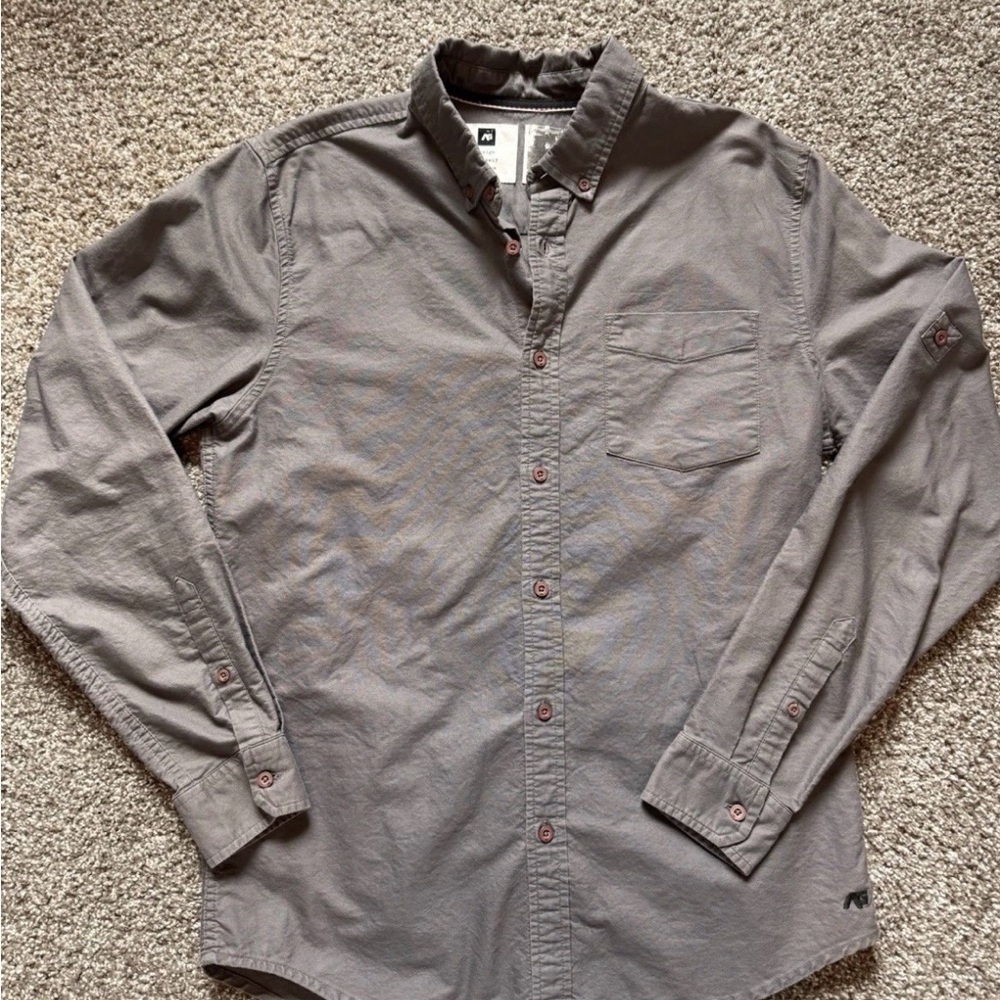 Men’s Burton AG Long Sleeve Button Down Shirt (Grey Size: M)